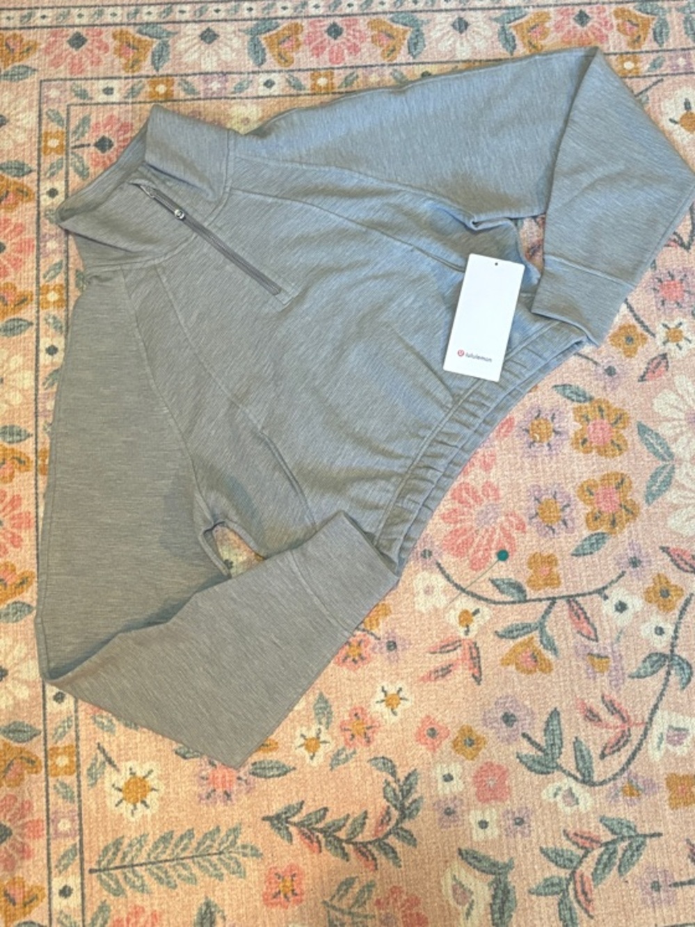 Lululemon NWT cropped waffle scuba -grey